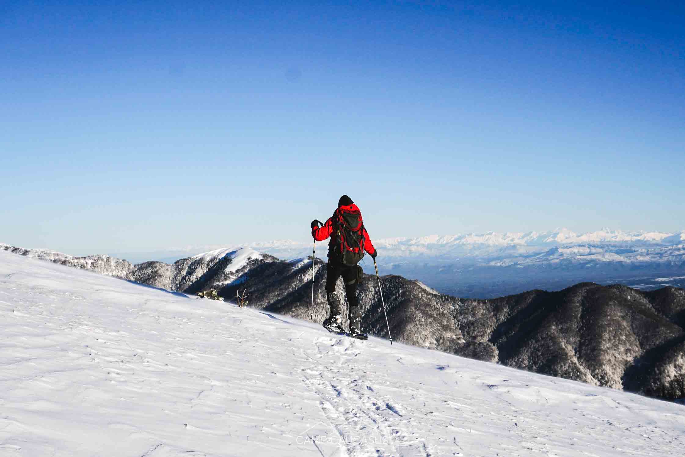 Winter snowshoe trail hiking tour Borjomi national park Georgia Camp Caucasus