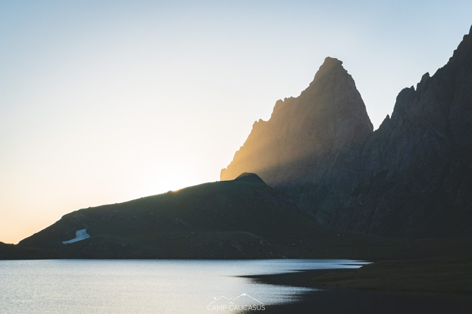 Sunset view over Tobavarchkhili ridge during a Georgian trekking adventure