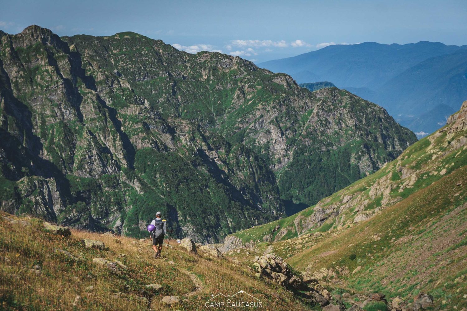 Lush valleys and granite formations along the Tobavarchkhili lakes trail