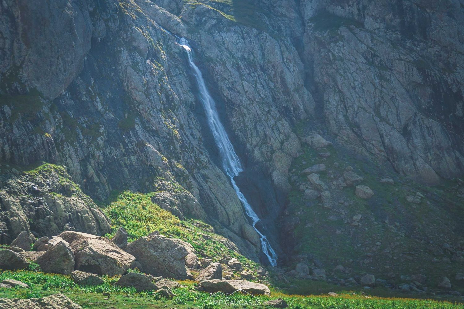 Waterfalls and wilderness along Tobavarchkhili trekking trail in Georgia