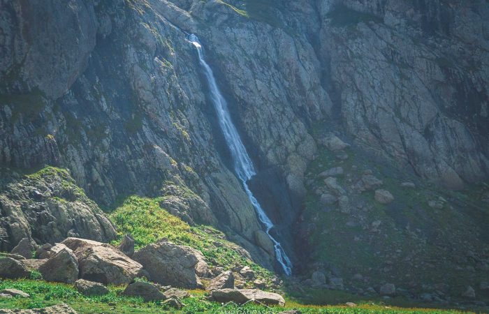 Waterfalls and wilderness along Tobavarchkhili trekking trail in Georgia