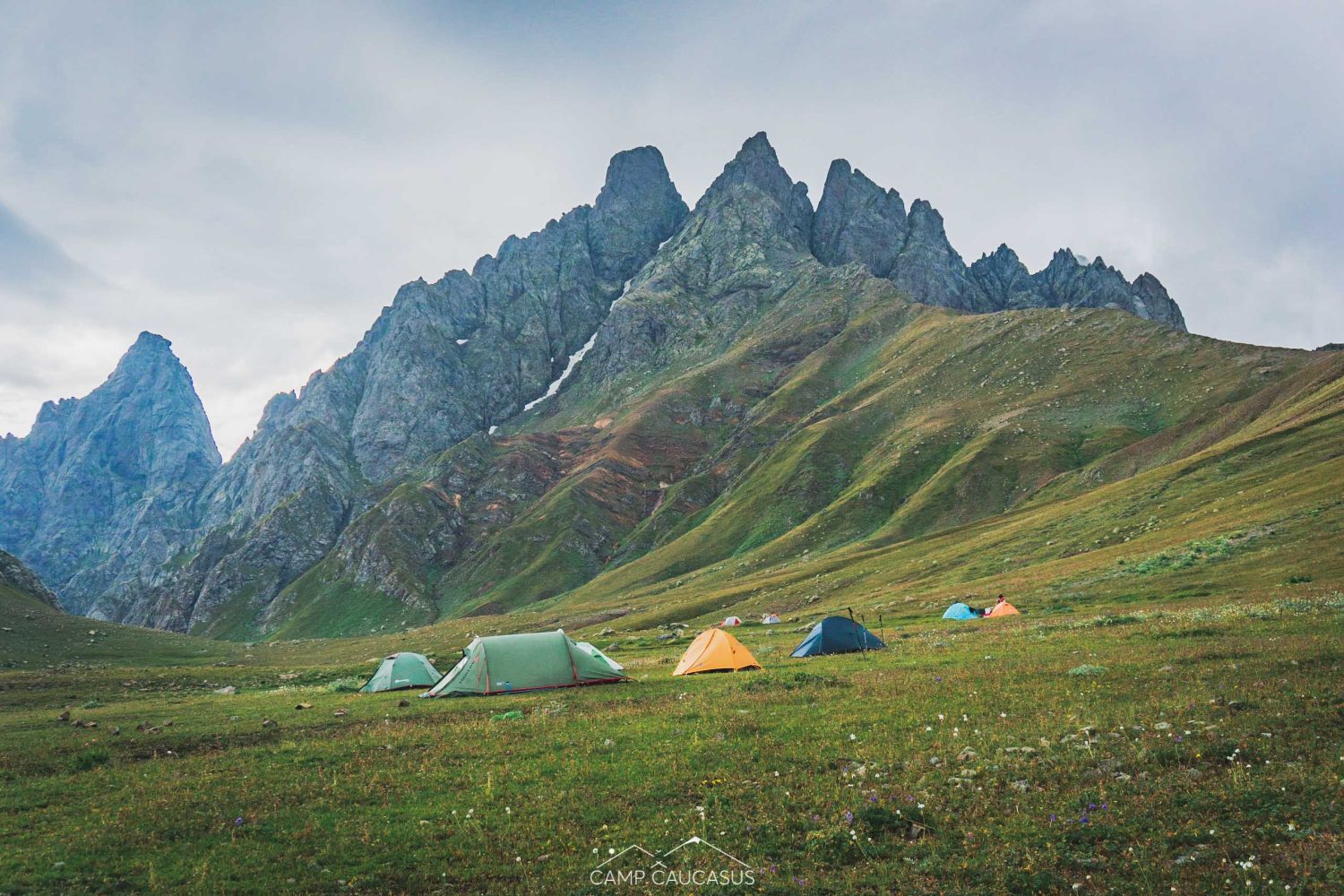 View from Tobavarchkhili basecamp in Georgia's mountain scenery