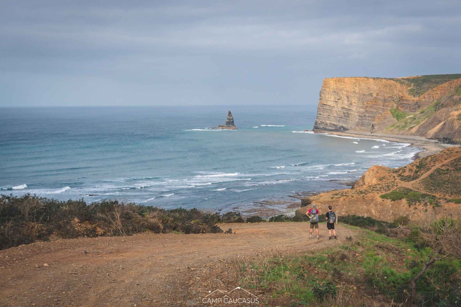 Fisherman’s Trail path along cliffs and beaches near Carrapateira, Portugal.