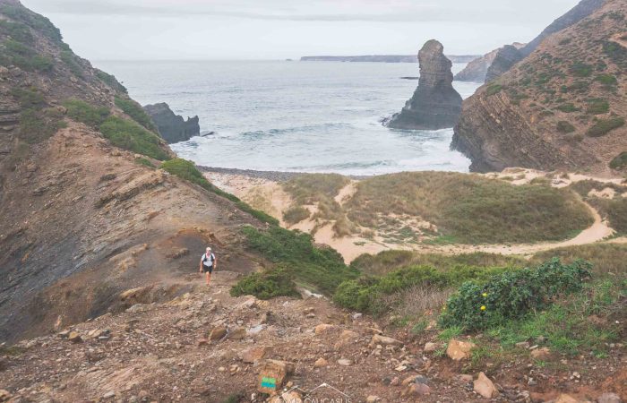 Rugged cliffs and Atlantic waves along the Fisherman’s Trail from Carrapateira to Vila do Bispo.