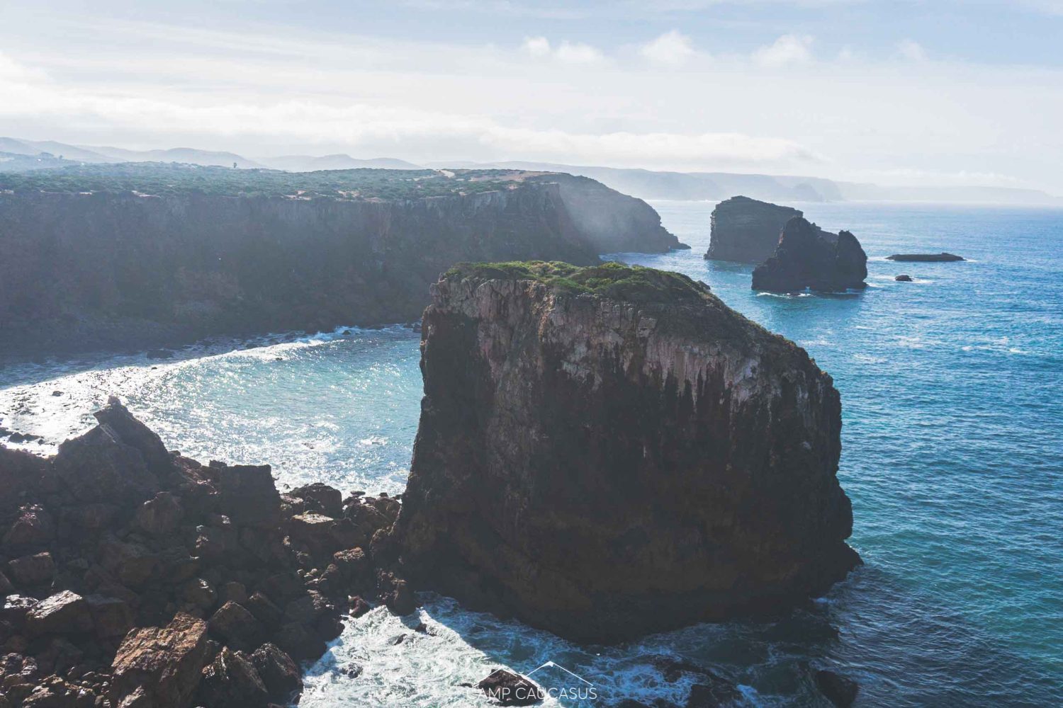 Fisherman’s Trail along cliffs from Carrapateira to Vila do Bispo, Portugal.