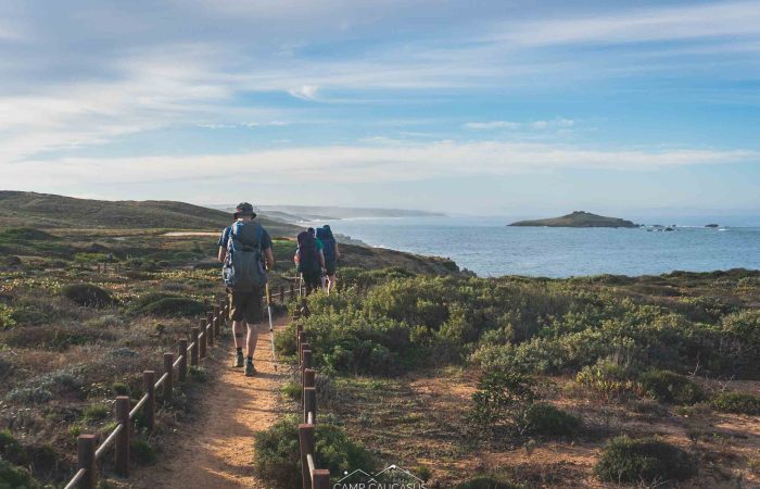 Hikers on the Fisherman’s Trail between Porto Covo and Vila Nova de Milfontes.
