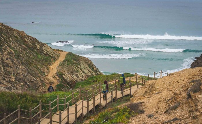 Coastal cliffs and sandy beaches on the Fisherman’s Trail from Zambujeira do Mar to Odeceixe.