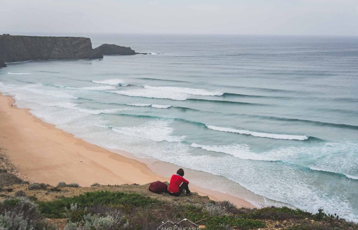 Panoramic coastal view along the Fisherman’s Trail near Arrifana, Algarve.