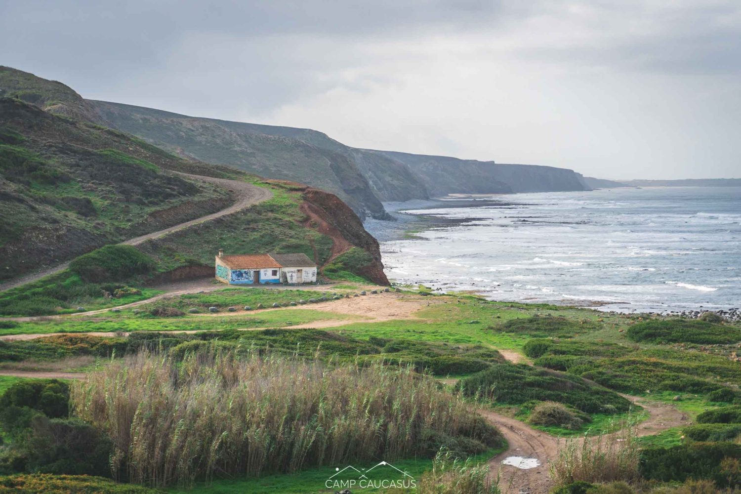Rolling hills along the Fisherman’s Trail near Carrapateira, Algarve, Portugal.